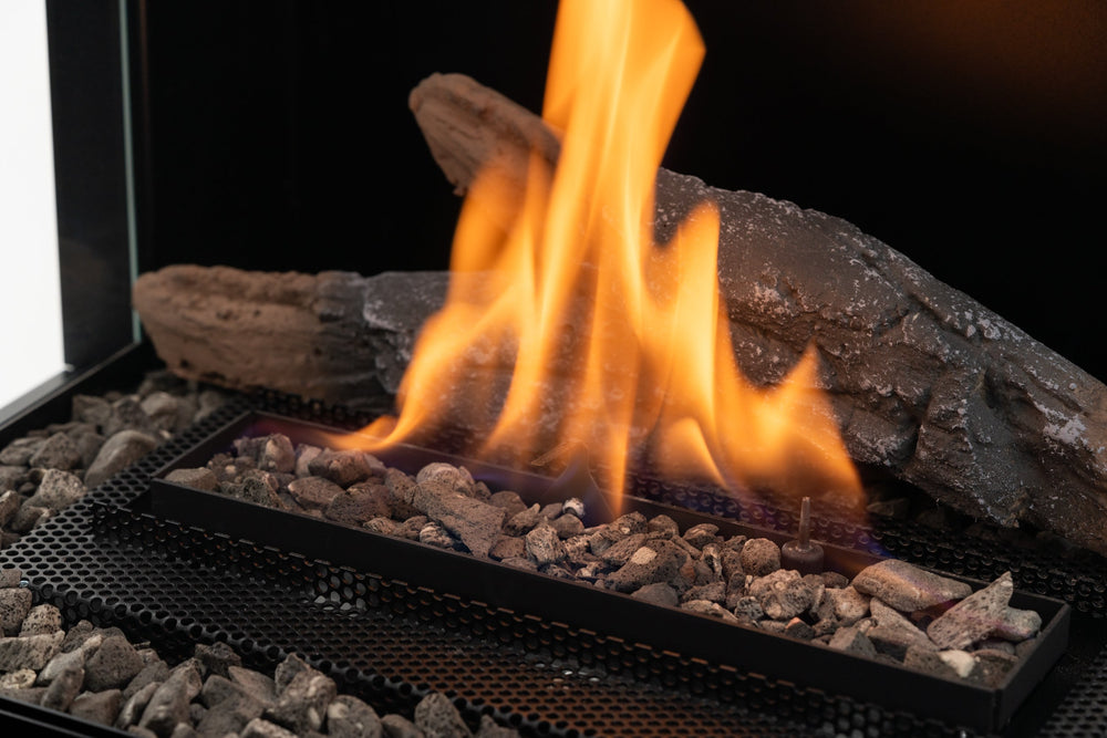 Planika Polaris freestanding ethanol fireplace with clean vapor-burning flame