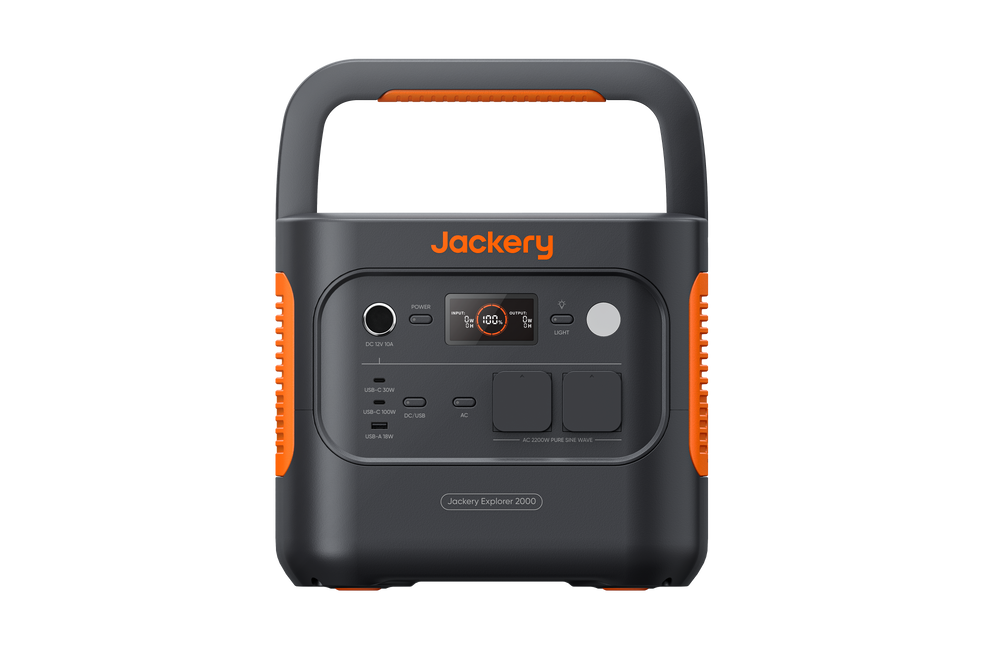Jackery Explorer 2000 v2 compact LiFePO4 power station with 2042 Wh and 2200 W
