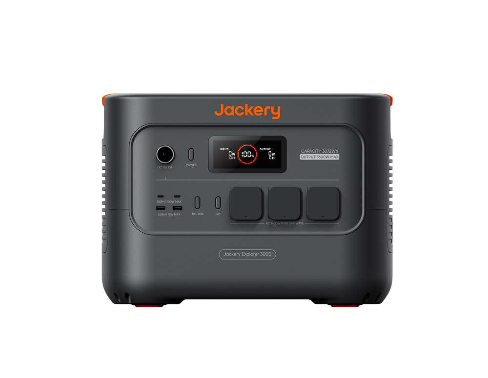Jackery Explorer 3000 v2 portable power station in a compact design with 3072 Wh capacity